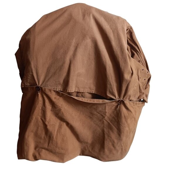 Large Vintage 1950s Tin Cloth Corduroy Collar Hunting Jacket With Shell Pockets - Picture 10 of 11